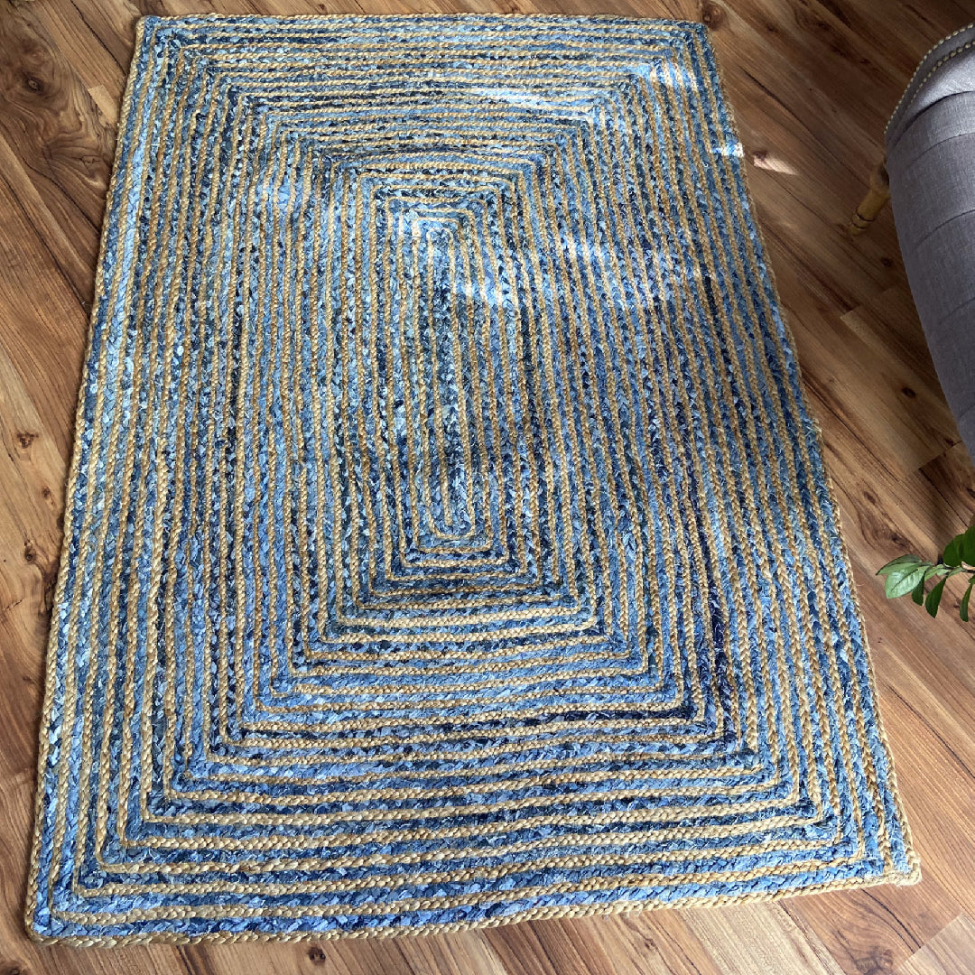 Avioni Home Eco Collection – Eco-friendly Denim / Jeans & Jute Handmade Braided Rug