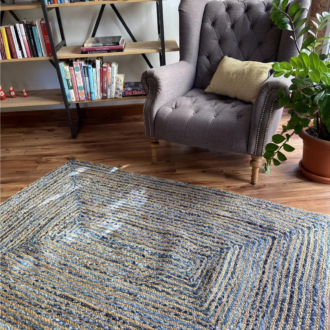 Avioni Home Eco Collection – Eco-friendly Denim / Jeans & Jute Handmade Braided Rug