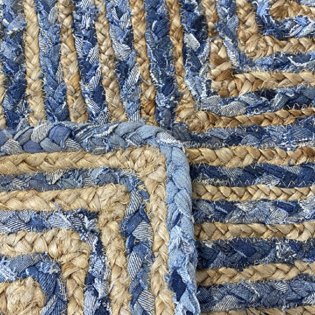 Avioni Home Eco Collection – Eco-friendly Denim / Jeans & Jute Handmade Braided Rug