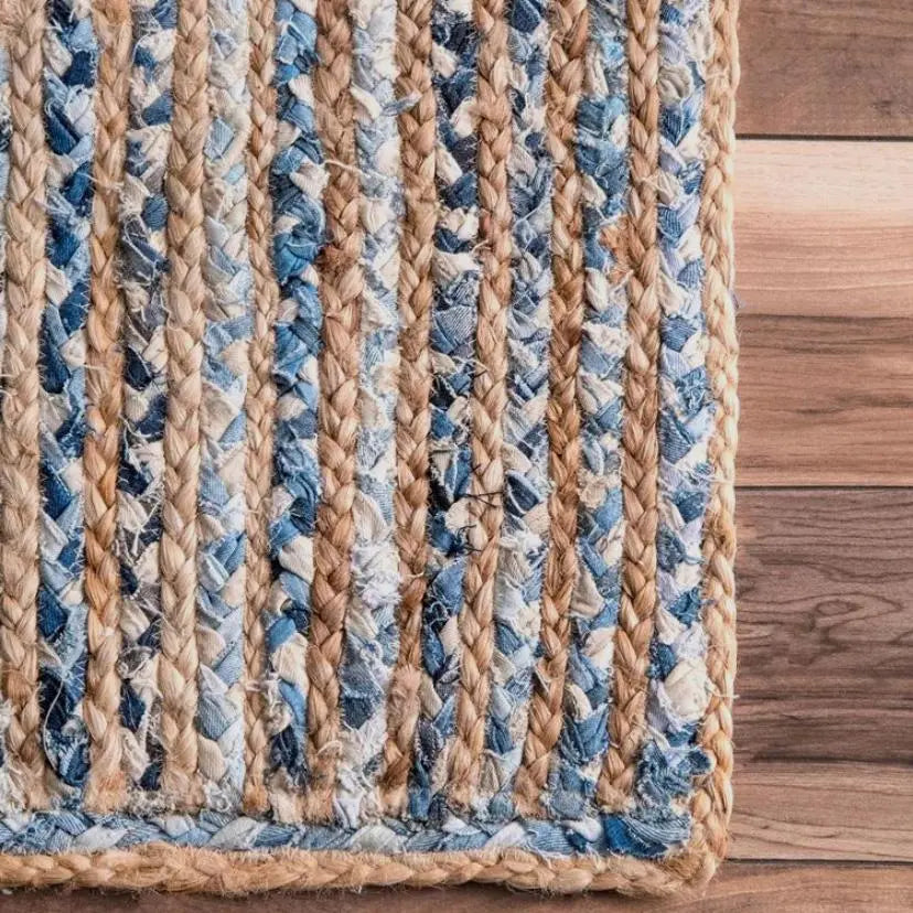 Avioni Home Eco Collection – Eco-friendly Denim / Jeans & Jute Handmade Braided Rug
