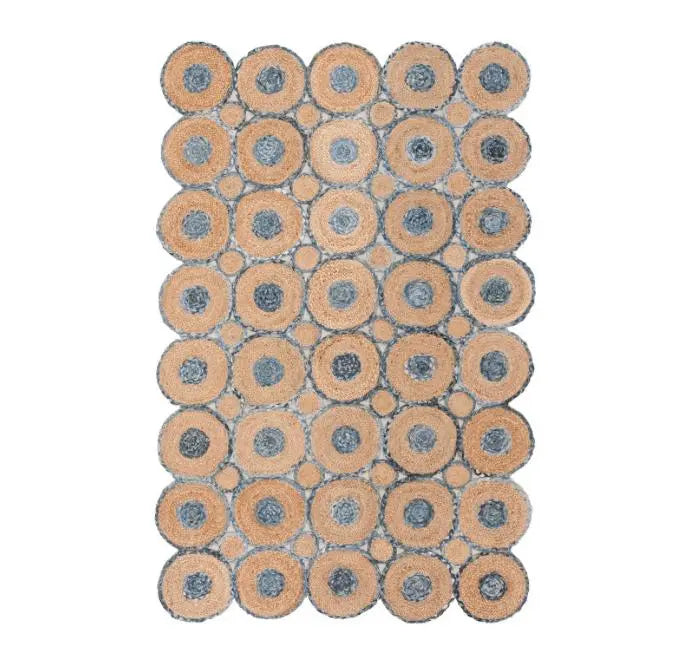 Avioni Home Contemporary Collection – Jute & Denim Tikki Design – Multiple Sizes