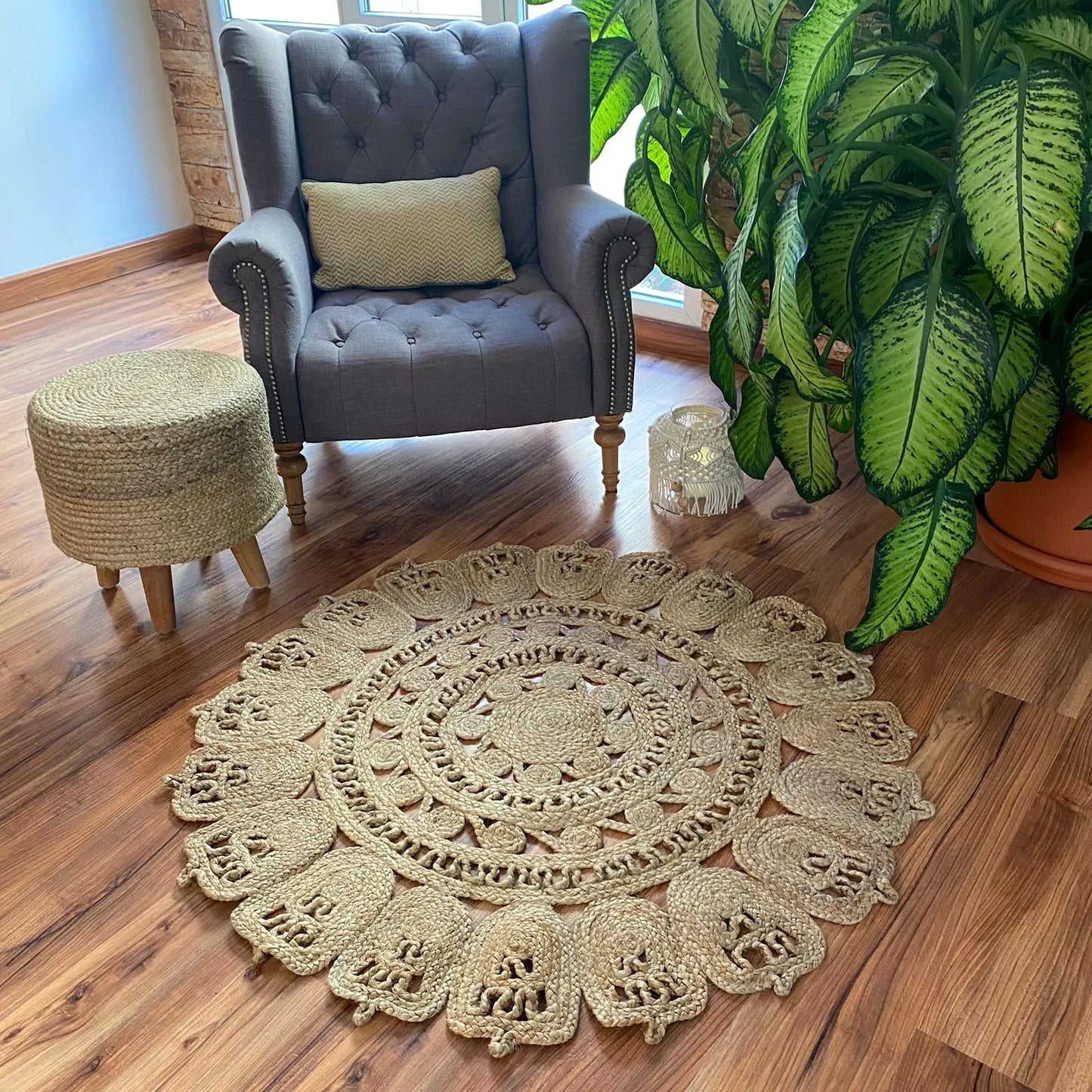 Avioni Home Contemporary Collection – Eco-friendly Jute Handmade Braided Area Rug