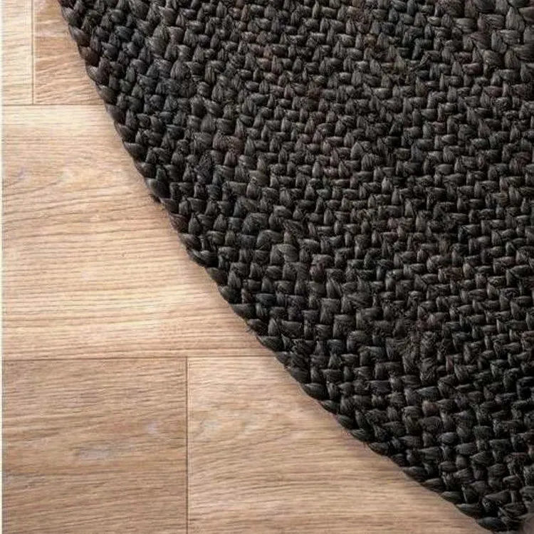 Avioni Home Eco Collection – Large Eco-friendly Handwoven Black Jute Rug – Multiple Sizes