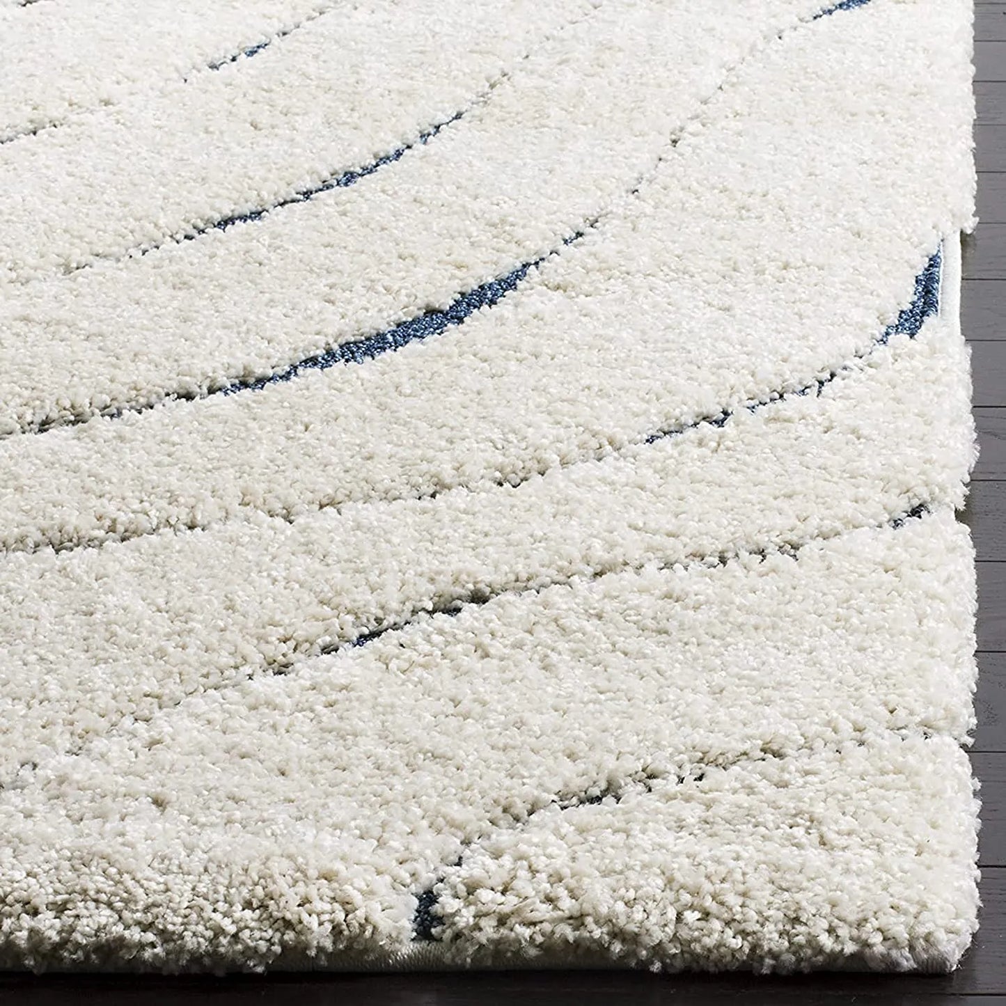 Avioni Home Atlas Collection – Microfiber Moroccan Waves Carpet – Cream And Grey