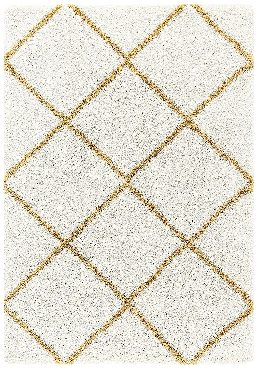Avioni Home Atlas Collection – Microfiber Moroccan Lattice Design – Yellow and Cream