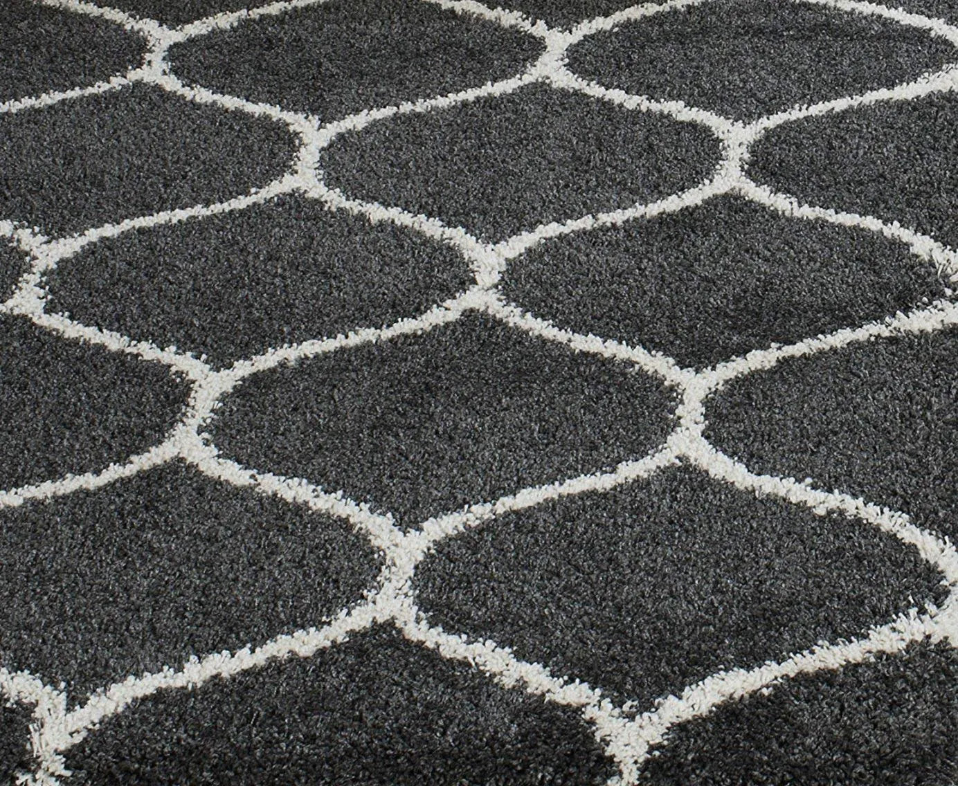Avioni Atlas Collection – Microfiber Moroccan Style Carpet – Dark Grey