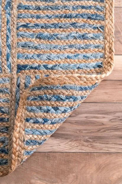 Avioni Home Contemporary Collection – Recycled Denim And Jute Multi-Square