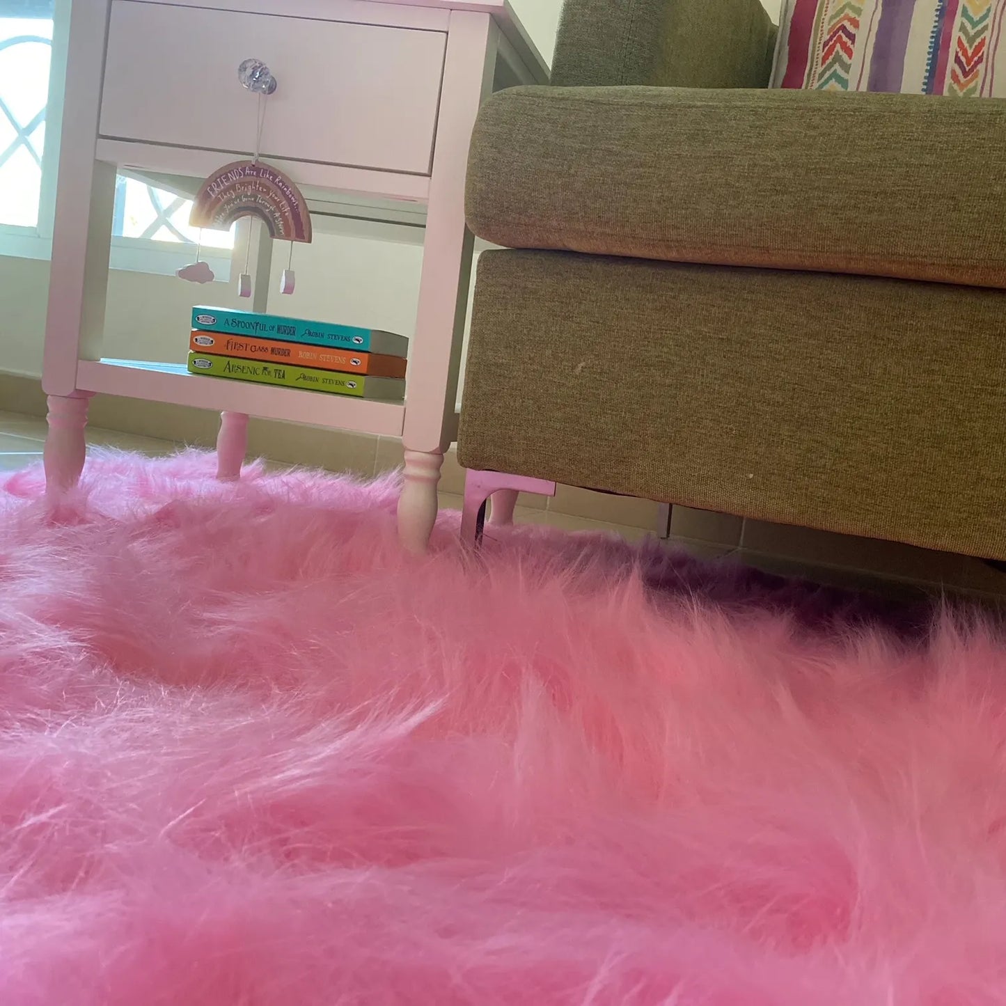 Avioni Home Premium Long Fur Rug – Soft, Shaggy & Fluffy Carpet – Pink – Multiple Sizes