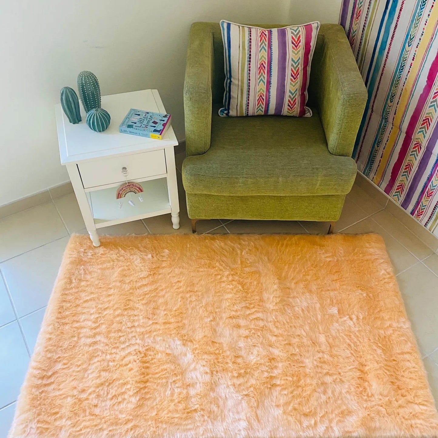 Avioni Home Premium Medium Fur Rug – Soft, Shaggy & Fluffy Carpet – Peach – Multiple Sizes