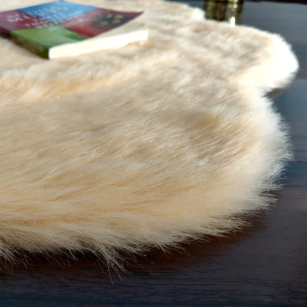Avioni Home Premium Medium Fur Rug – Soft, Shaggy & Fluffy Flower Carpet – Peach