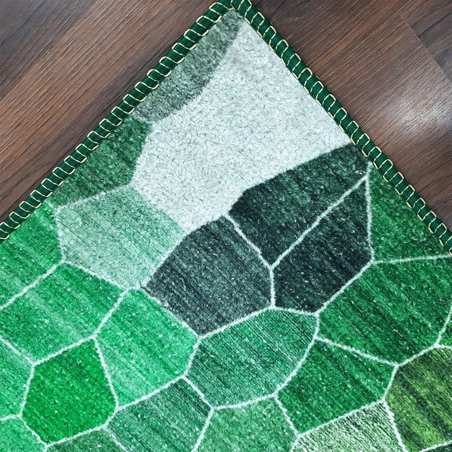 Avioni Home Durable and Washable Faux Silk Rug for Living Room | Calming Green Collection