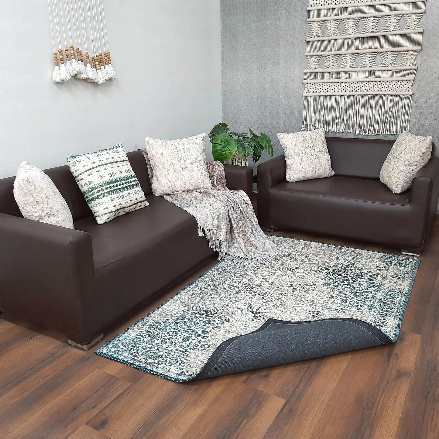 Avioni Home Faux Silk Carpet for Your Living Room | Durable and Washable | SeaBird Collection