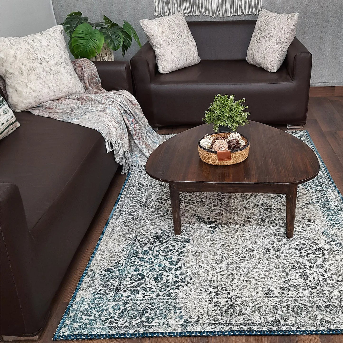 Avioni Home Faux Silk Carpet for Your Living Room | Durable and Washable | SeaBird Collection
