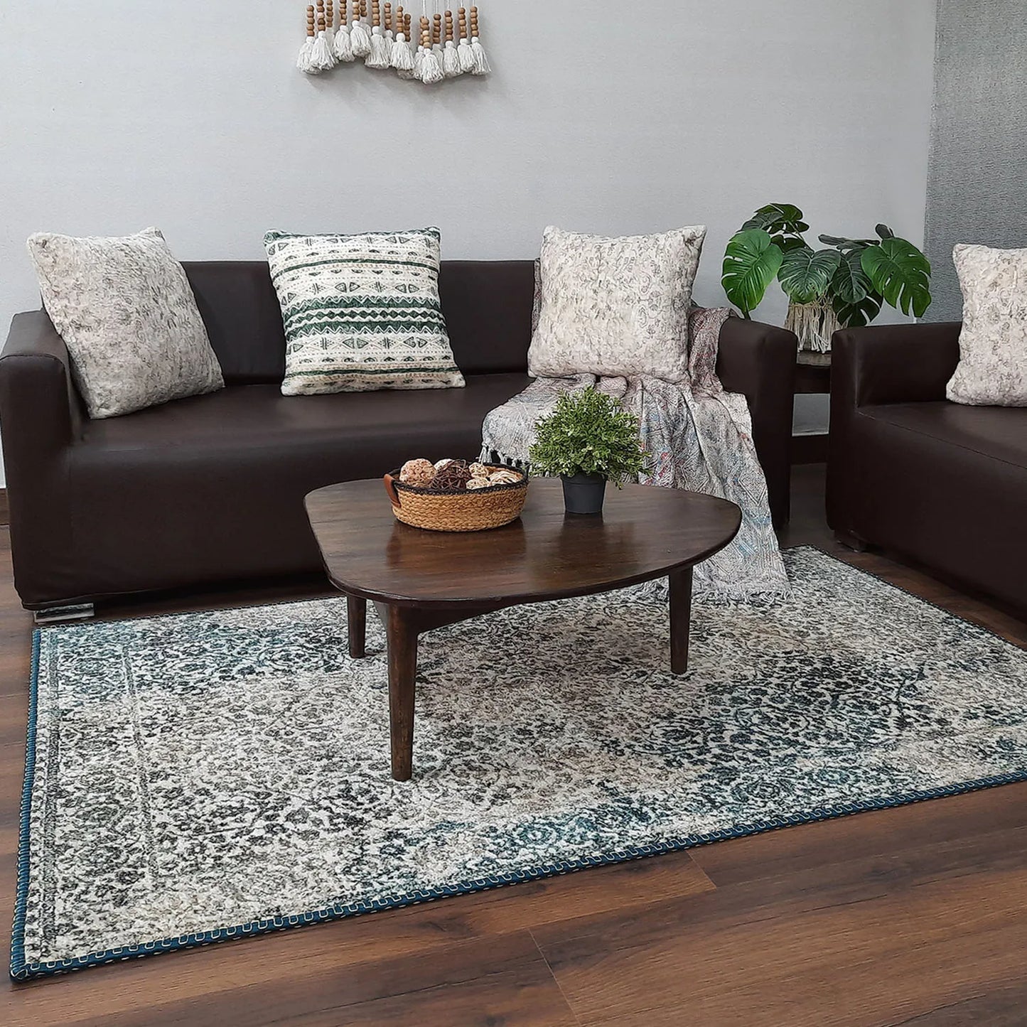 Avioni Home Faux Silk Carpet for Your Living Room | Durable and Washable | SeaBird Collection