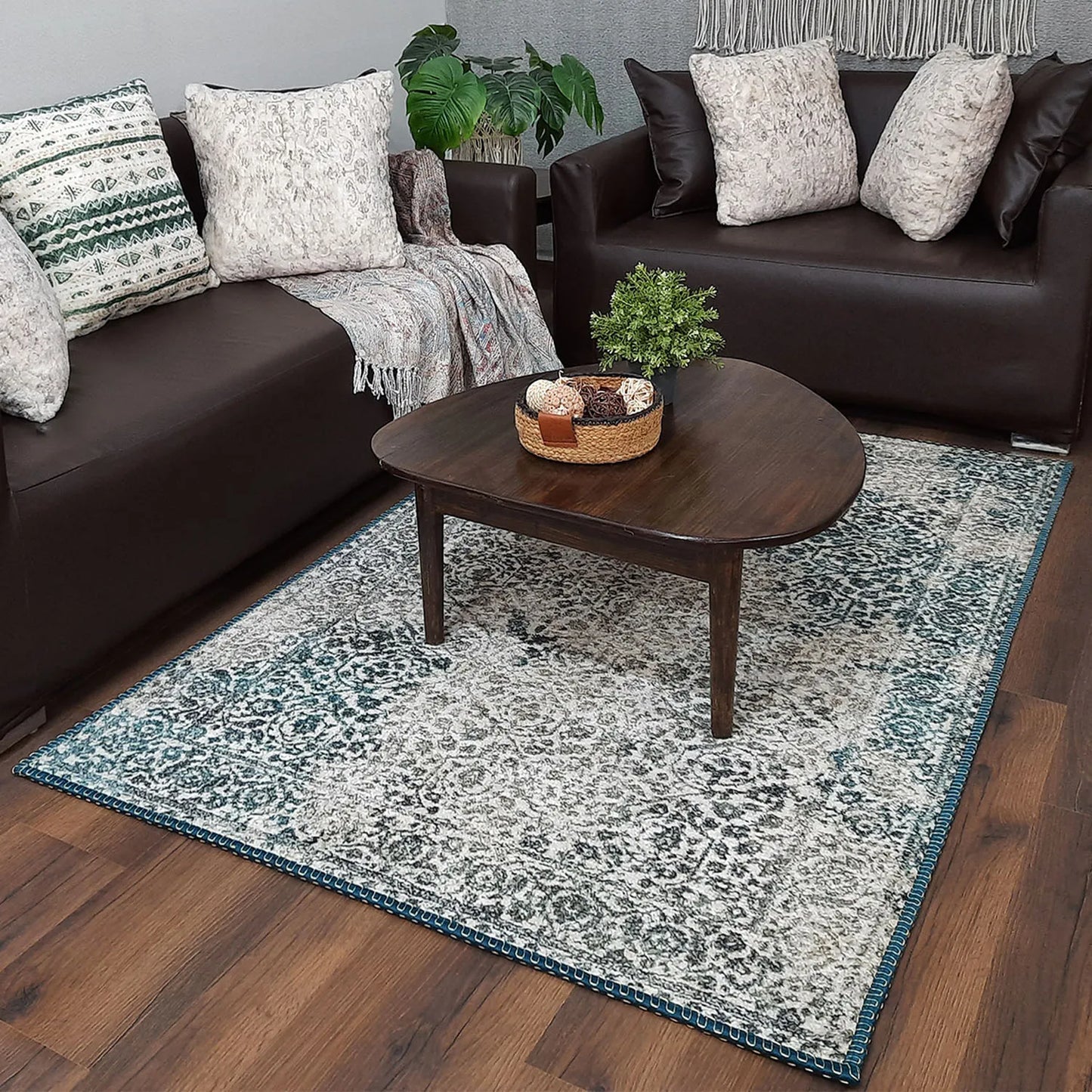 Avioni Home Faux Silk Carpet for Your Living Room | Durable and Washable | SeaBird Collection