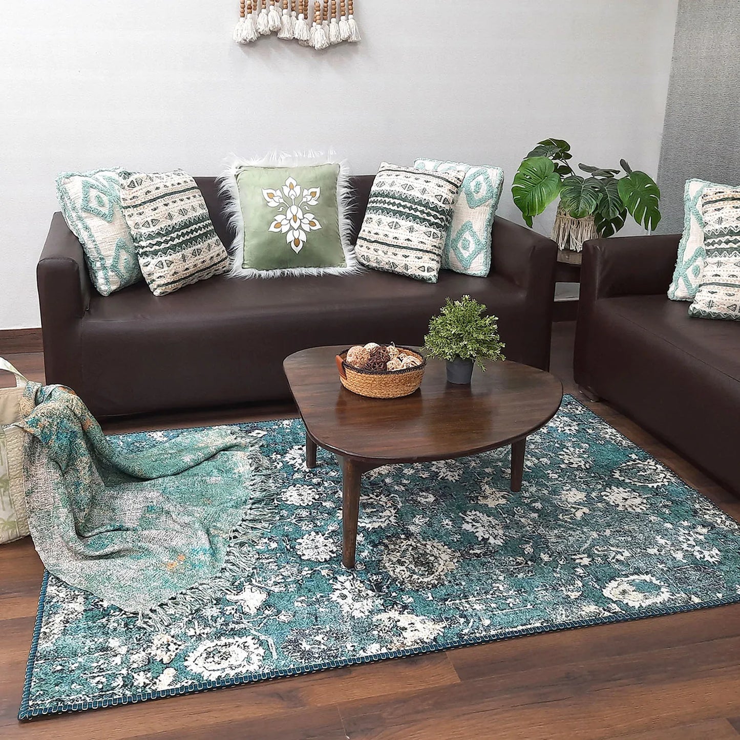 Avioni Home Faux Silk Carpet for Your Living Room | Luxurious, Durable and Washable | SeaBird Collection
