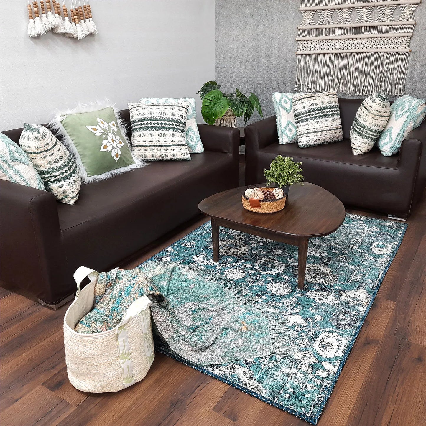 Avioni Home Faux Silk Carpet for Your Living Room | Luxurious, Durable and Washable | SeaBird Collection