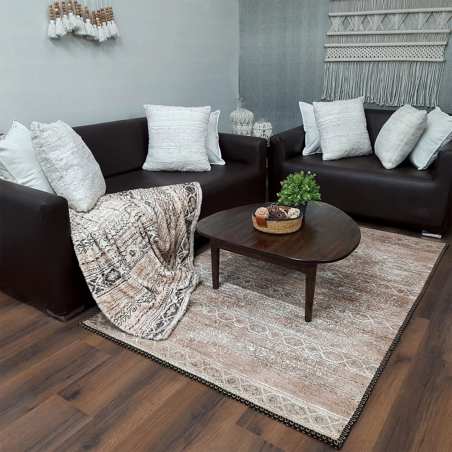 Avioni Home Faux Silk Carpet for Your Living Room | Luxurious, Durable and Washable | Earthy Elegance Collection