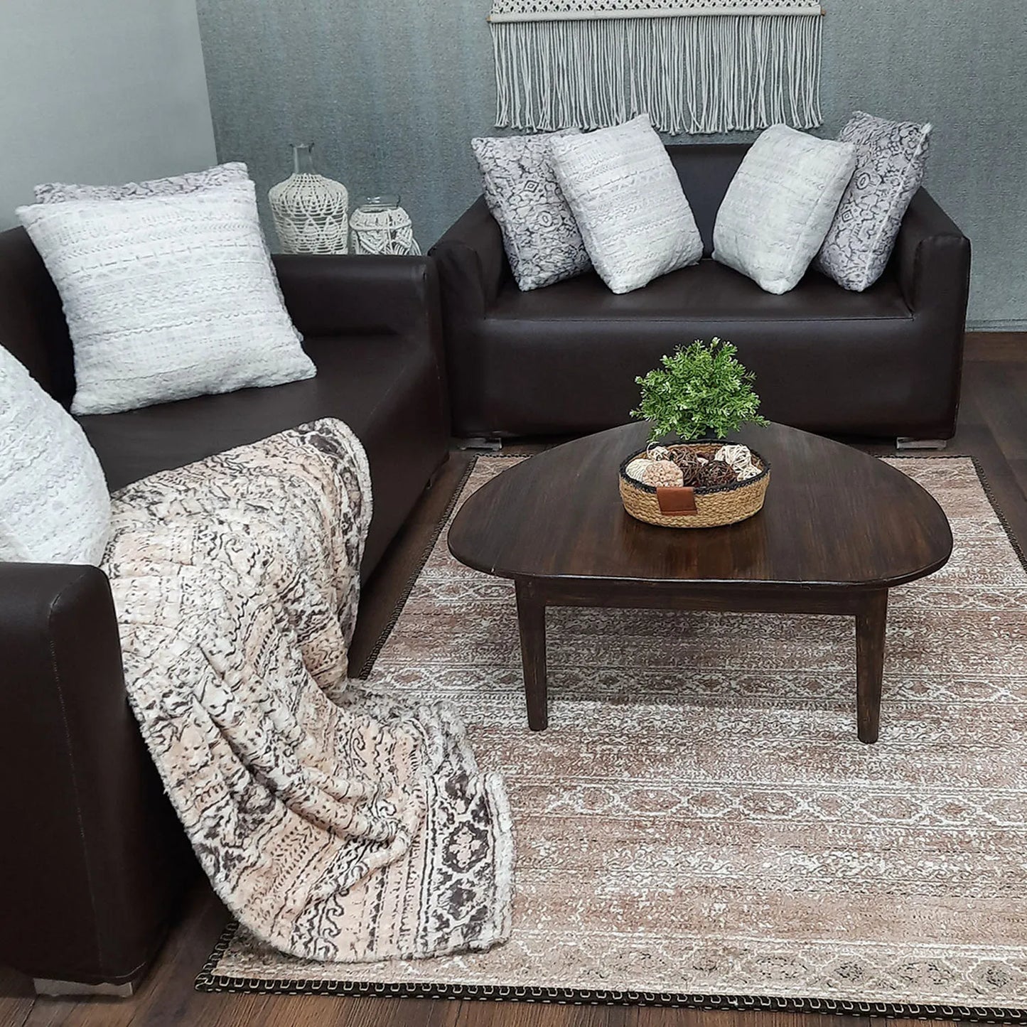 Avioni Home Faux Silk Carpet for Your Living Room | Luxurious, Durable and Washable | Earthy Elegance Collection