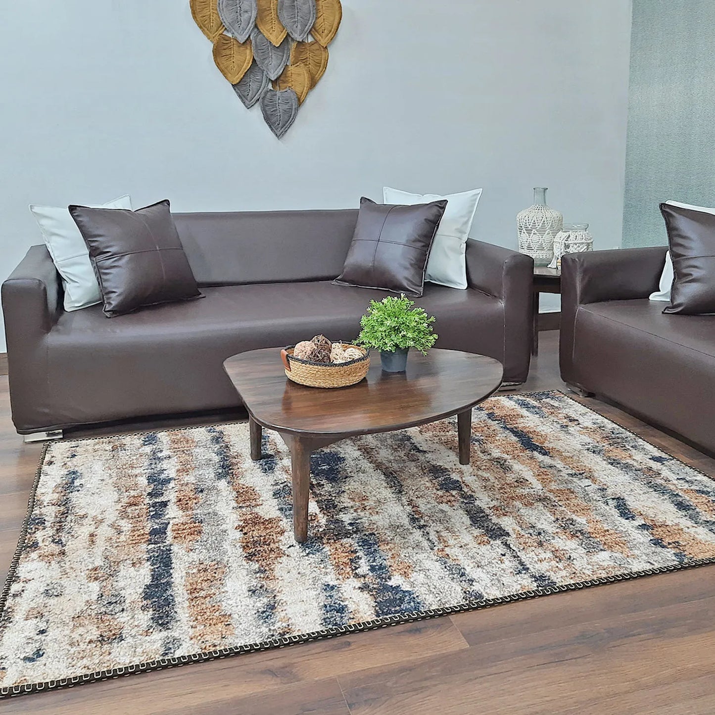 Avioni Home Faux Silk Rug | Elevate Your Living Room | Luxurious, Durable and Washable | PebbleStreet Collection