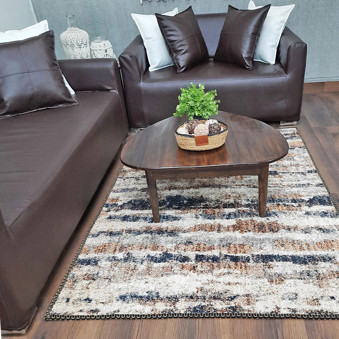 Avioni Home Faux Silk Rug | Elevate Your Living Room | Luxurious, Durable and Washable | PebbleStreet Collection