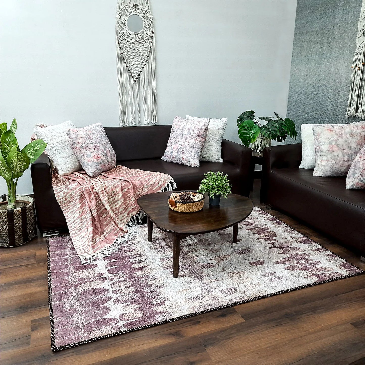 Avioni Home Faux Silk Carpet for Your Living Room | Modern Design | Durable and Washable | BerryBliss Collection