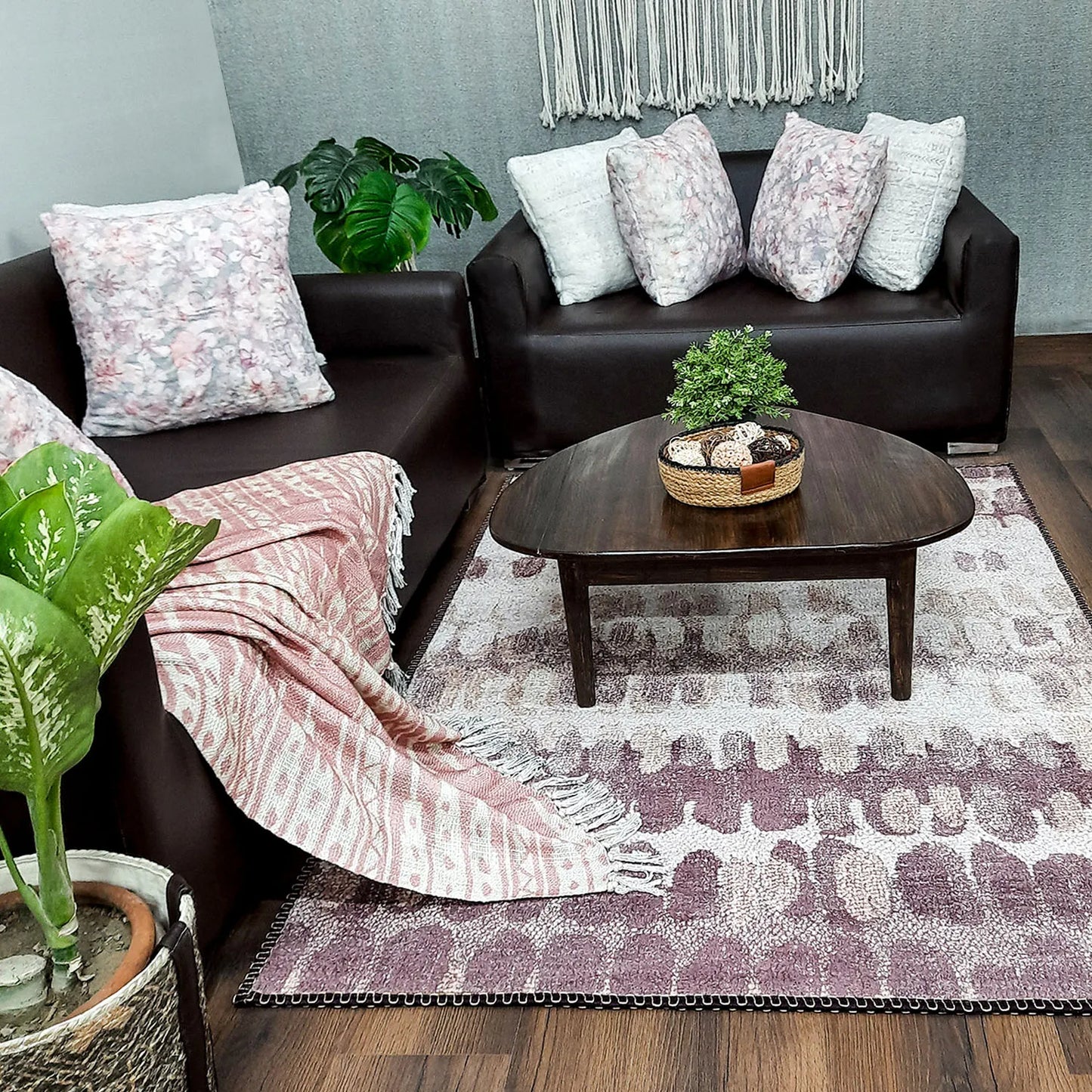 Avioni Home Faux Silk Carpet for Your Living Room | Modern Design | Durable and Washable | BerryBliss Collection