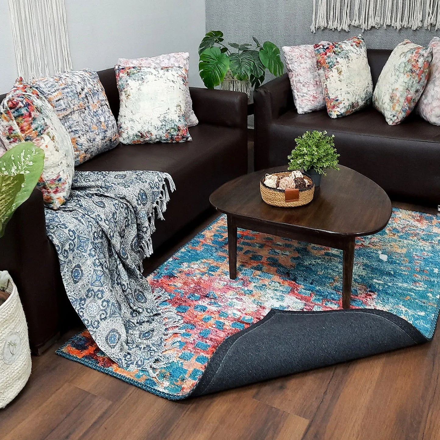 Avioni Home Faux Silk Carpet for Your Living Room | Timeless and Elegant Look | Durable and Washable | Kingfisher Collection