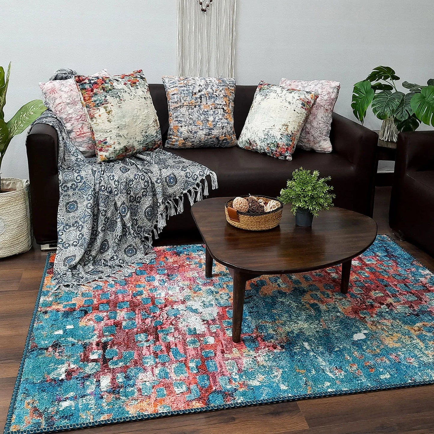 Avioni Home Faux Silk Carpet for Your Living Room | Timeless and Elegant Look | Durable and Washable | Kingfisher Collection