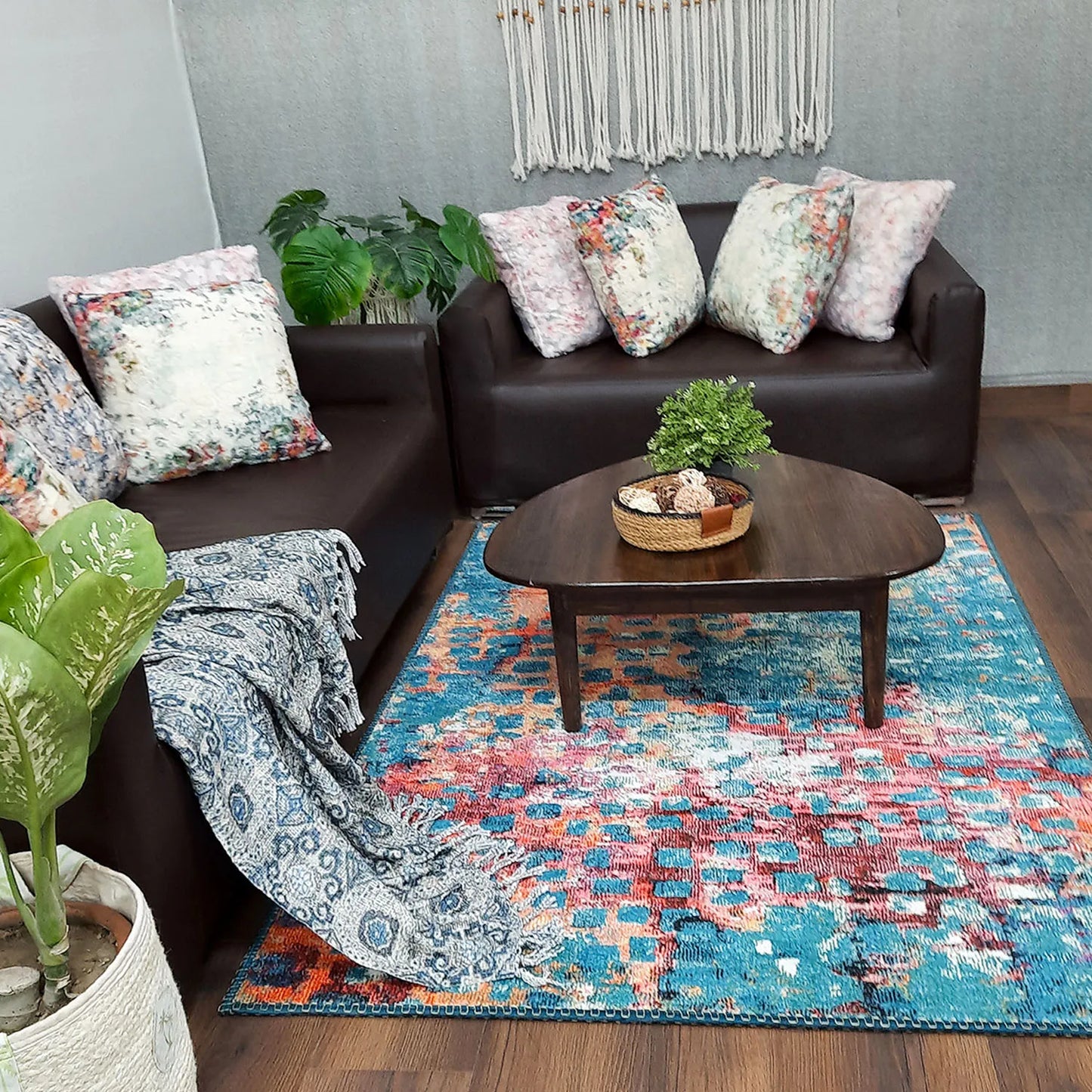 Avioni Home Faux Silk Carpet for Your Living Room | Timeless and Elegant Look | Durable and Washable | Kingfisher Collection