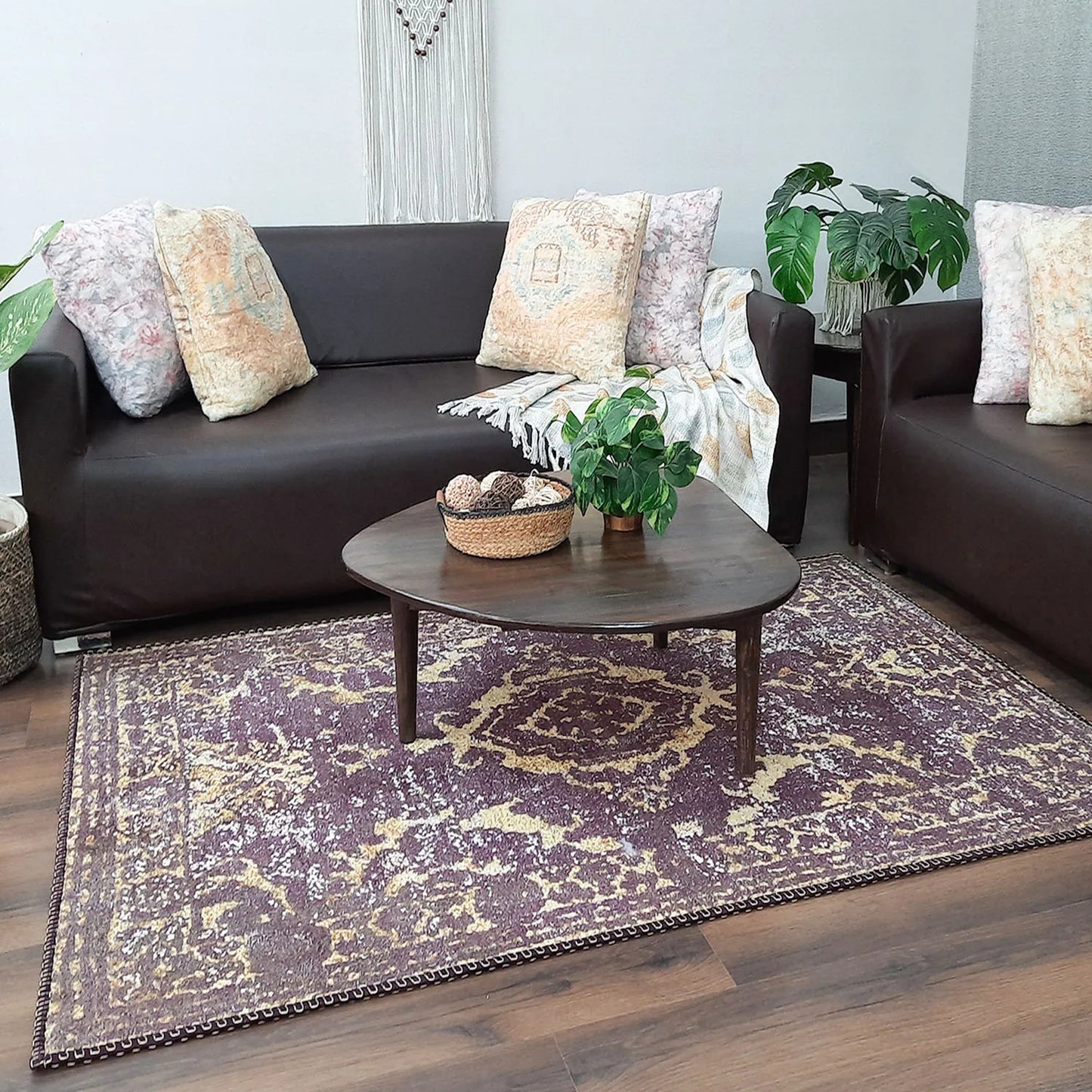 Avioni Home Faux Silk Carpet for Your Living Room | Durable and Washable | BerryBliss Collection