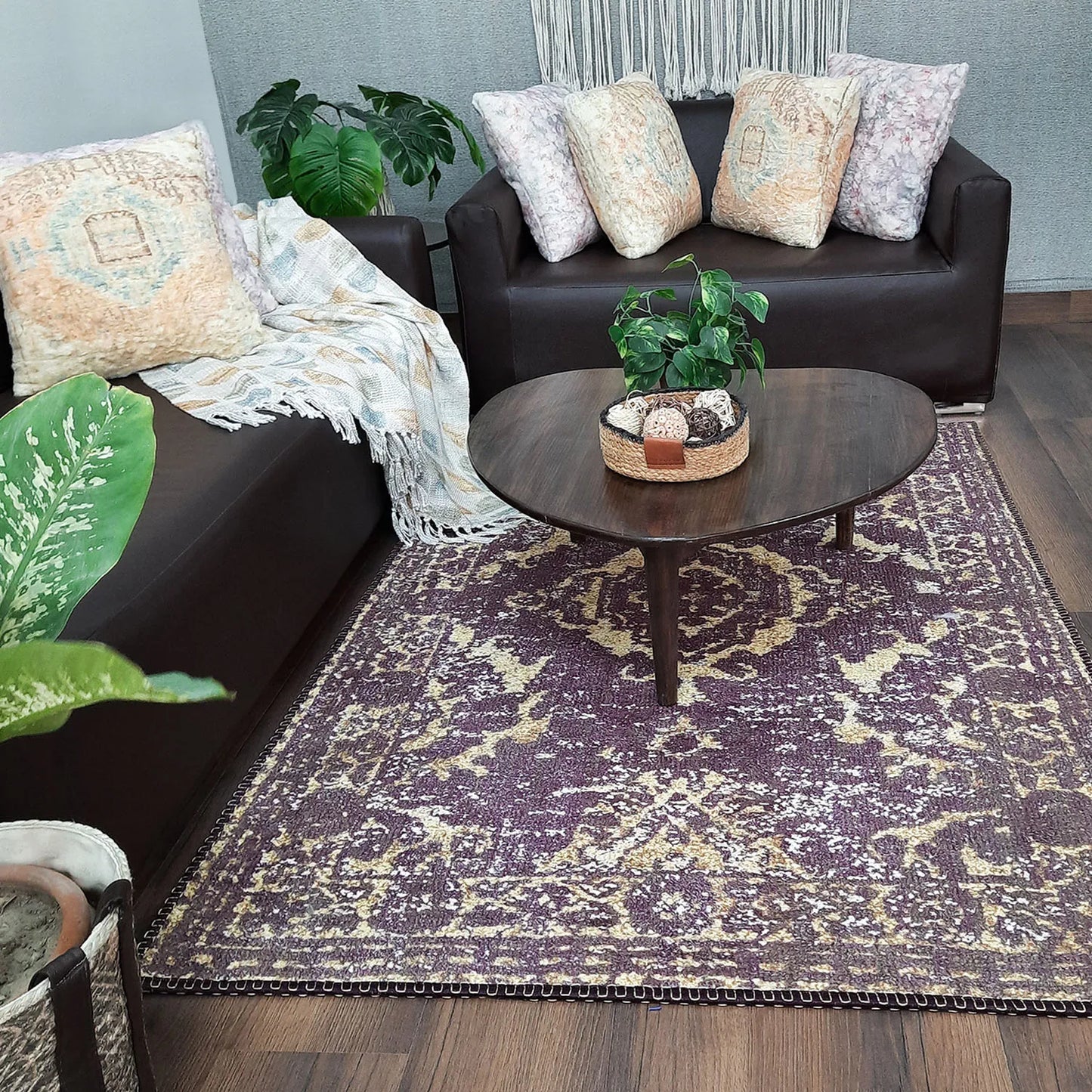 Avioni Home Faux Silk Carpet for Your Living Room | Durable and Washable | BerryBliss Collection