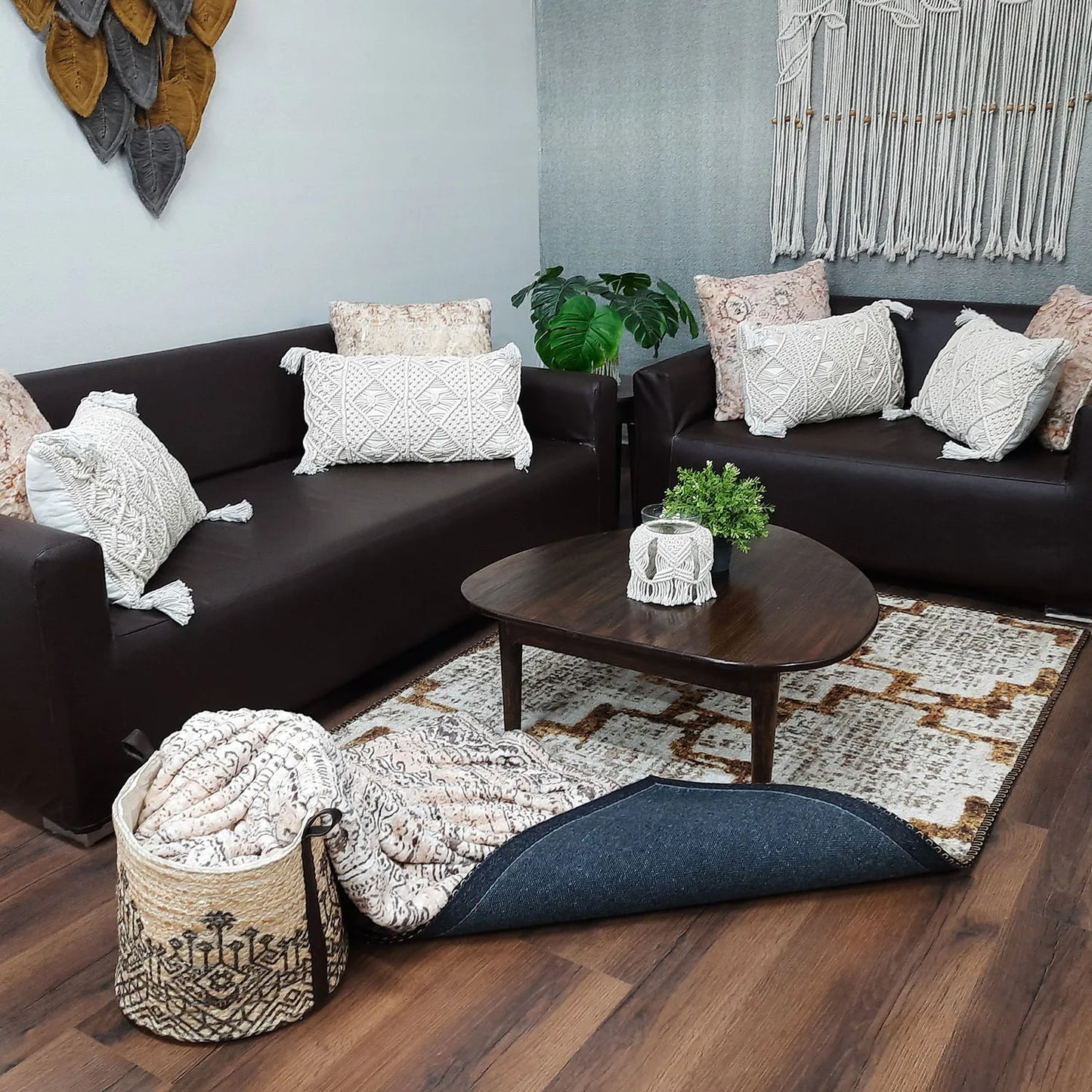 Avioni Home Faux Silk Rug | Create A Stylish Living Room | Luxurious, Durable and Washable | Earthy Elegance Collection