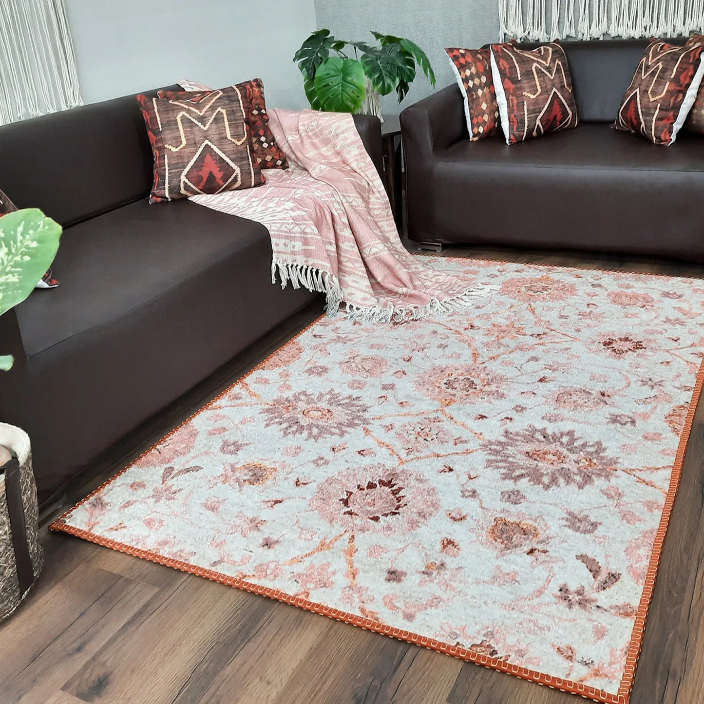 Avioni Home Faux Silk Carpet for a Stylish and Modern Living Room | Durable and Washable | RoseWood Collection