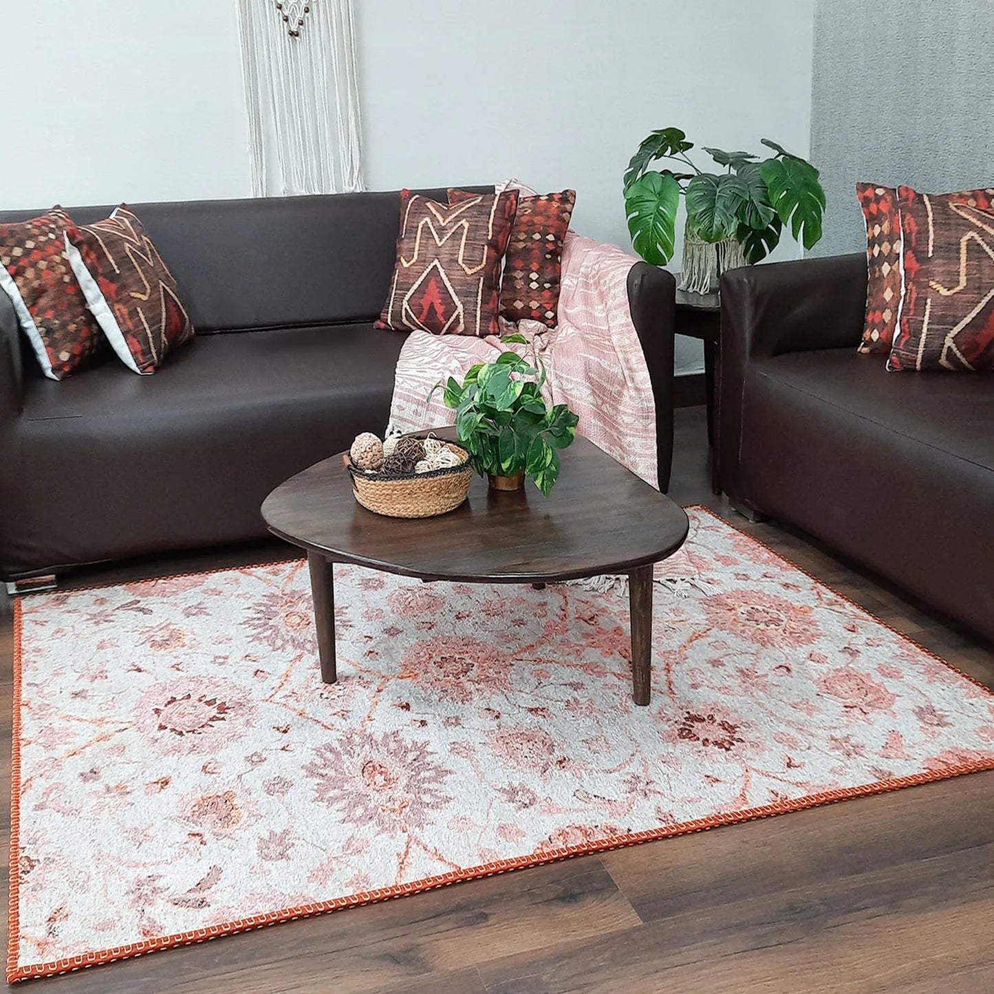 Avioni Home Faux Silk Carpet for a Stylish and Modern Living Room | Durable and Washable | RoseWood Collection