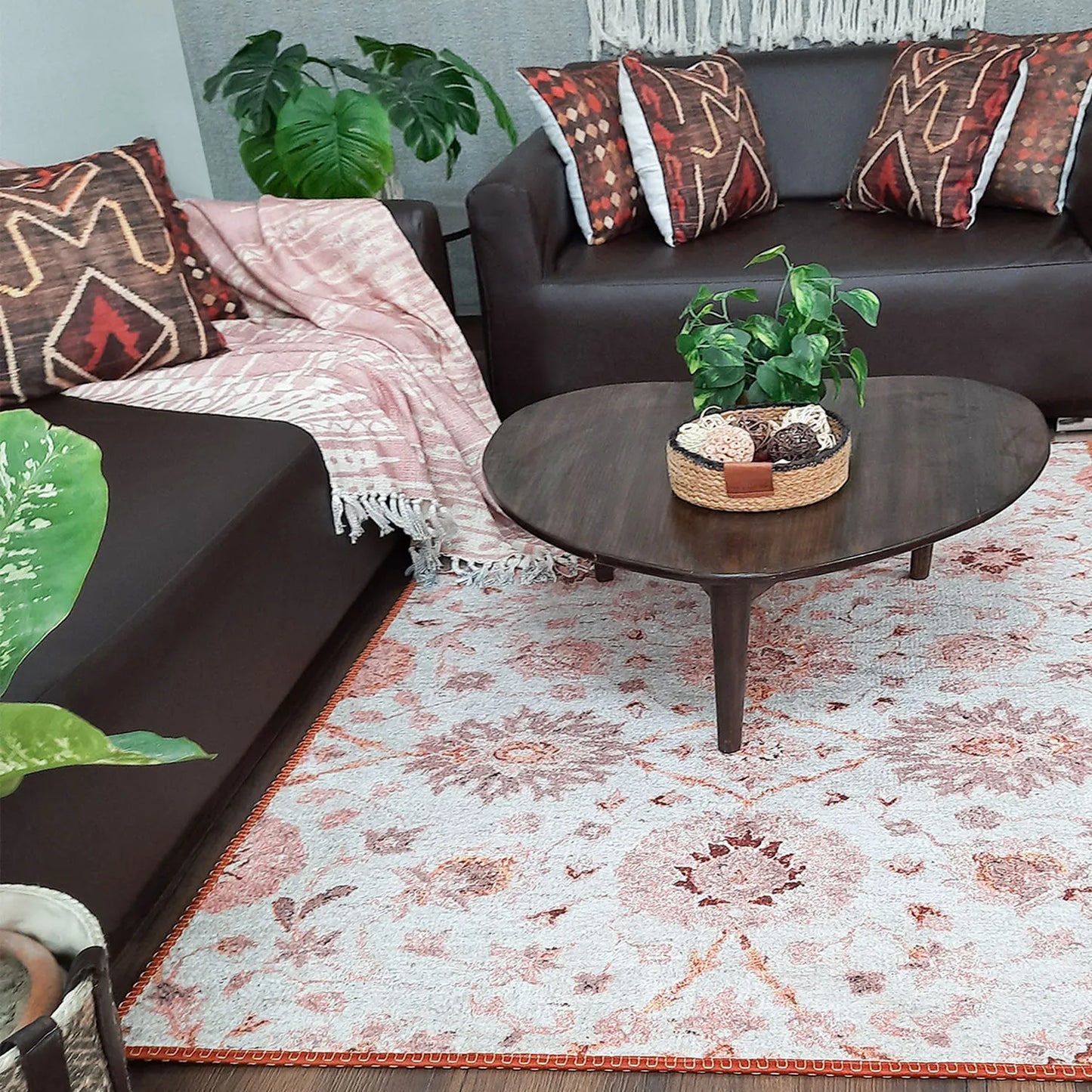 Avioni Home Faux Silk Carpet for a Stylish and Modern Living Room | Durable and Washable | RoseWood Collection