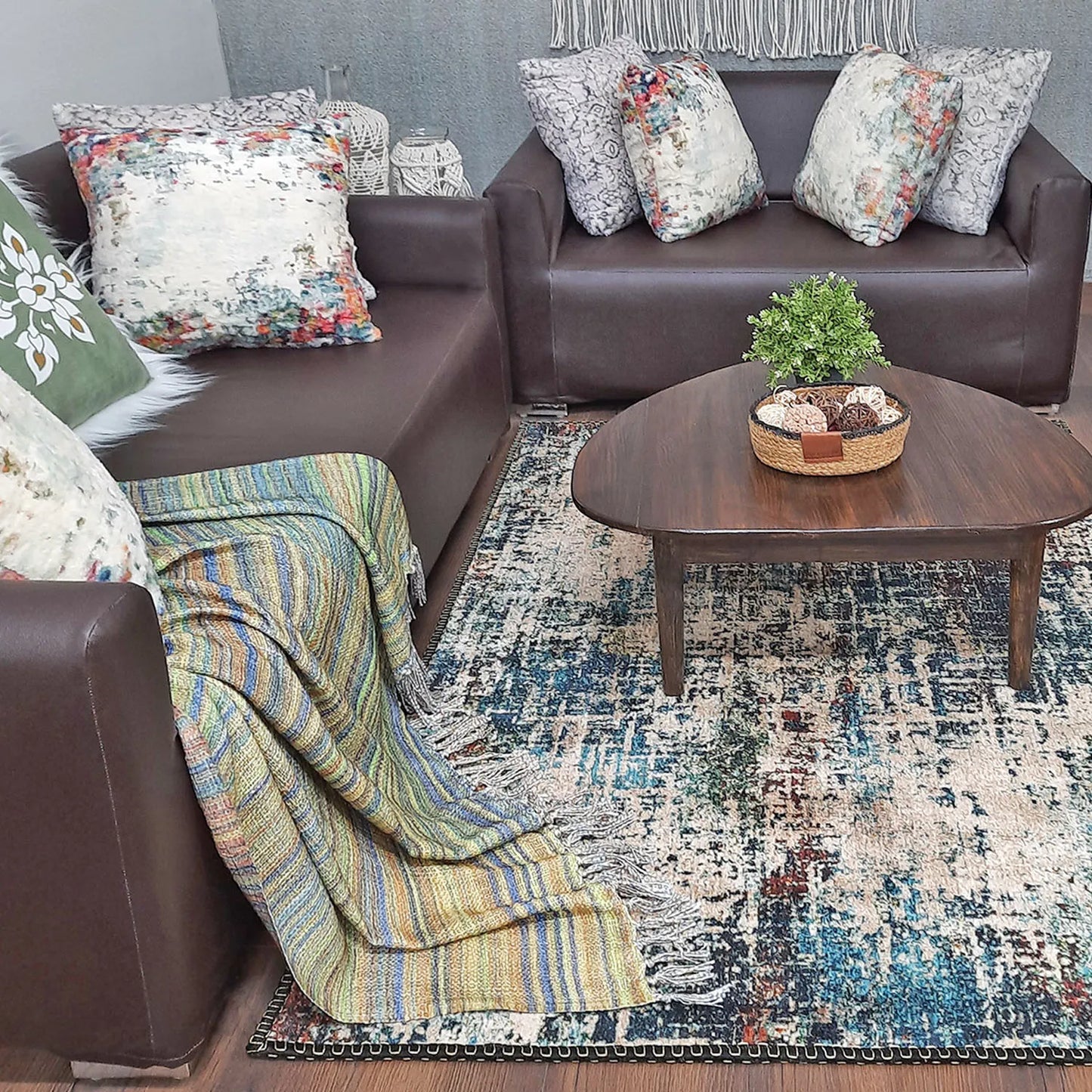 Avioni Home Faux Silk Carpet for a Stylish and Modern Living Room | Durable and Washable | SeaBird Collection
