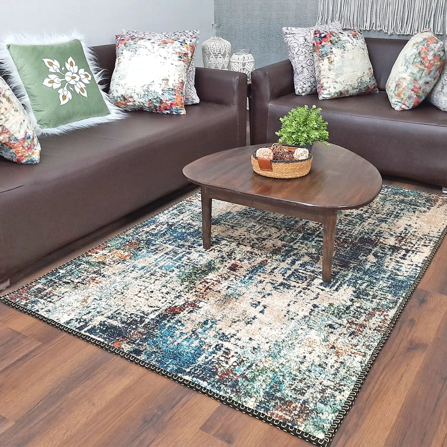 Avioni Home Faux Silk Carpet for a Stylish and Modern Living Room | Durable and Washable | SeaBird Collection