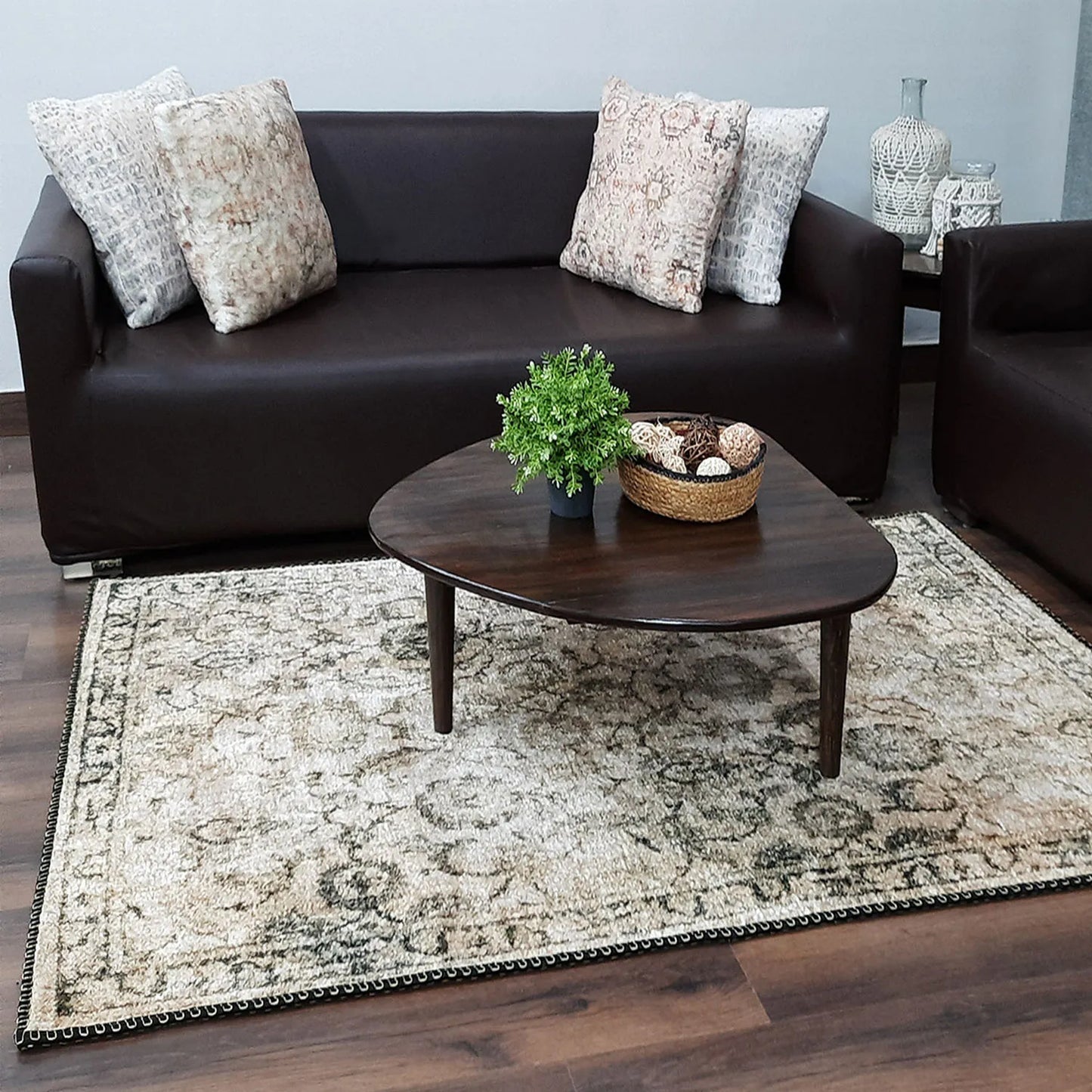 Avioni Home Faux Silk Rug For Your Living Room | Luxurious, Durable and Washable | PebbleStreet Collection