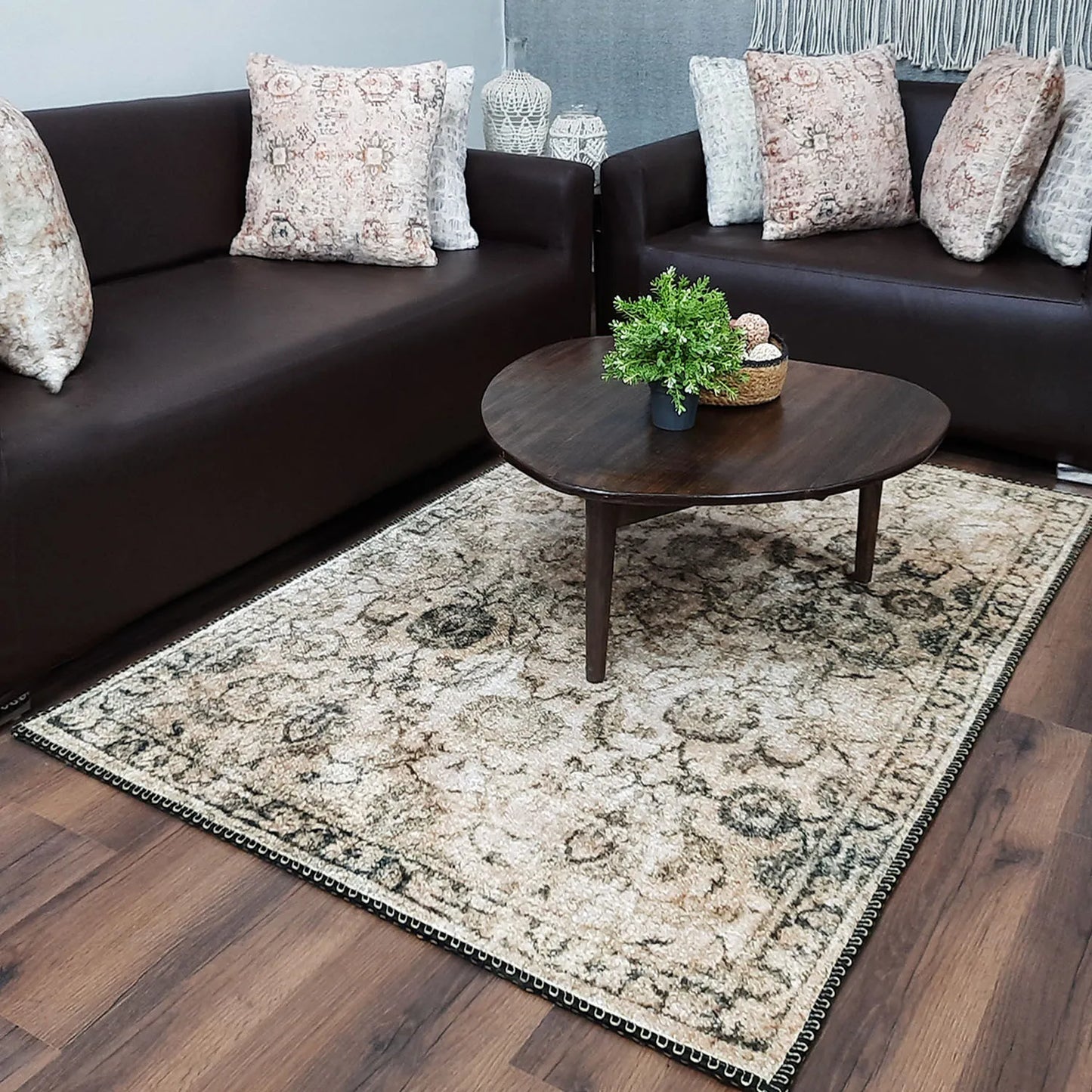Avioni Home Faux Silk Rug For Your Living Room | Luxurious, Durable and Washable | PebbleStreet Collection