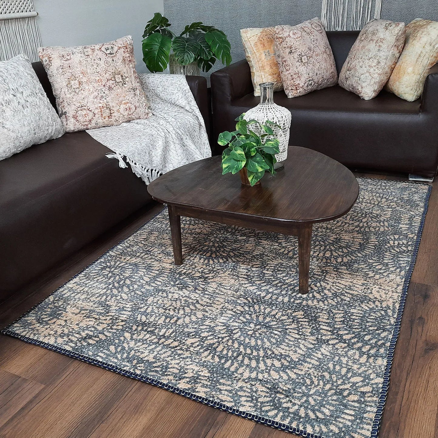 Avioni Home Faux Silk Carpet For Your Living Room | Luxurious, Durable and Washable | PebbleStreet Collection