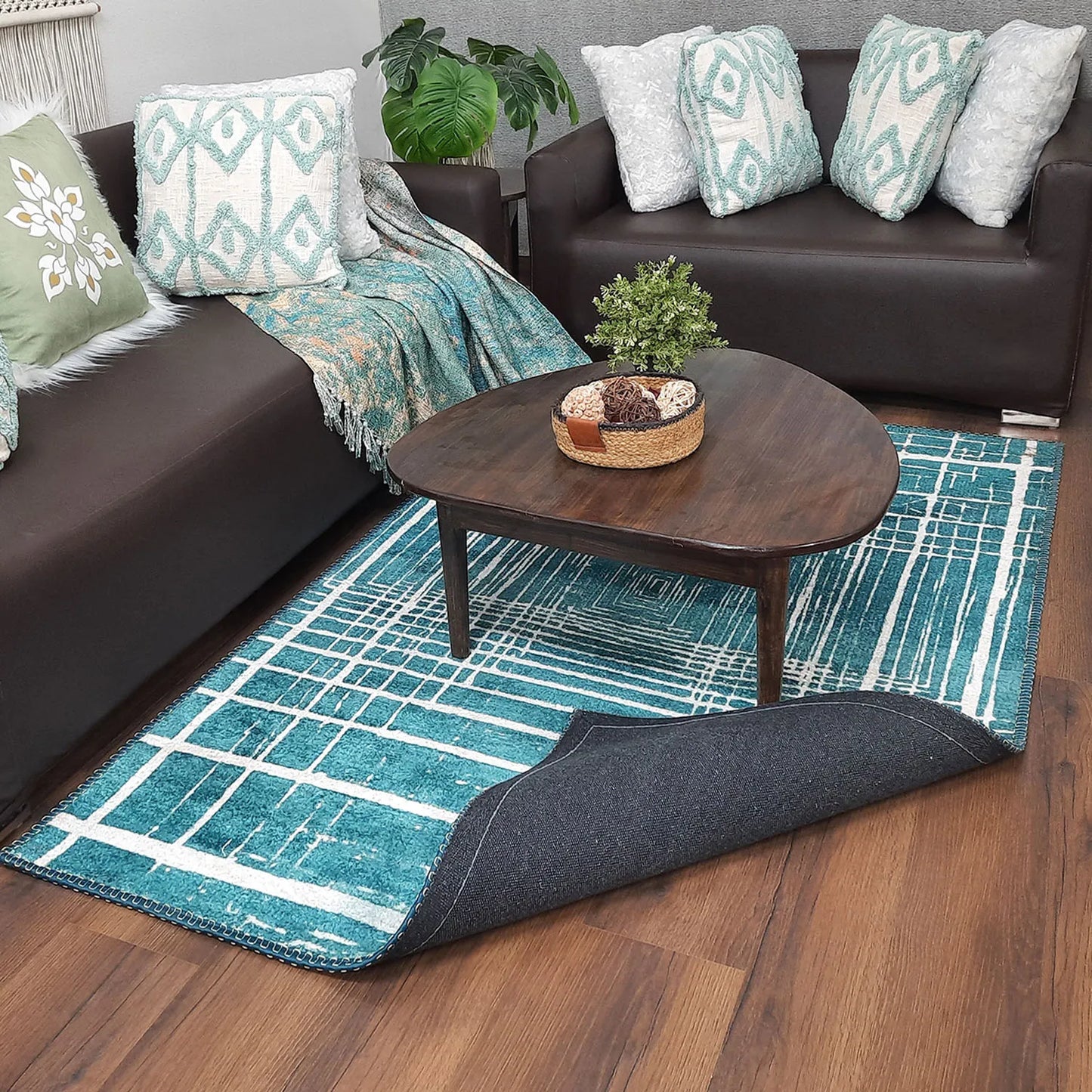 Avioni Home Faux Silk Carpet for Your Living Room | Modern & Luxurious | Durable and Washable | SeaBird Collection