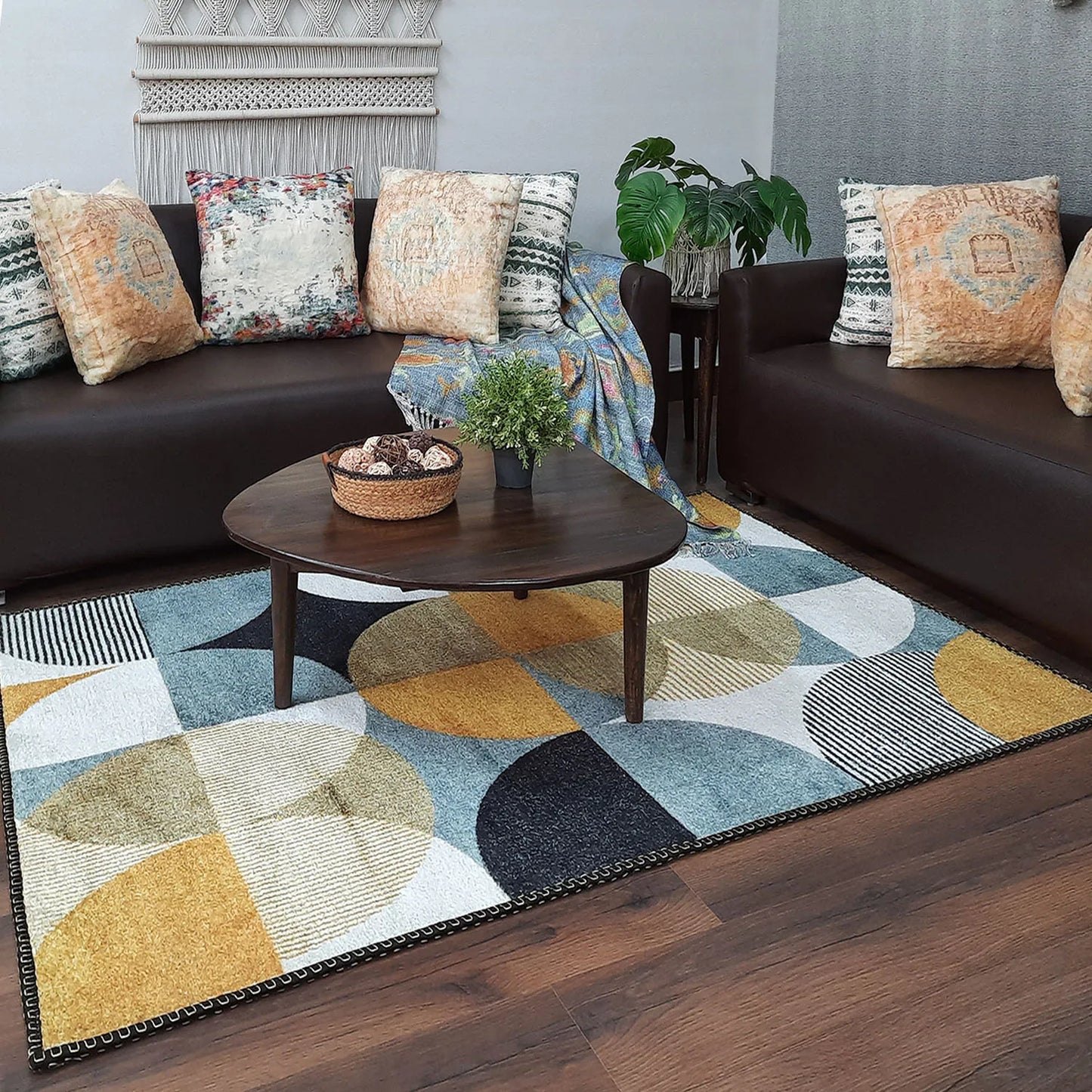 Avioni Home Faux Silk Carpet for Your Living Room | Timeless and Elegant Look | Durable and Washable | GreyDawn Collection