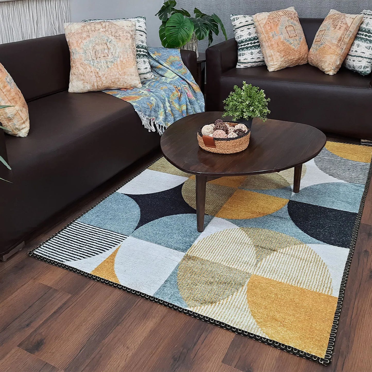 Avioni Home Faux Silk Carpet for Your Living Room | Timeless and Elegant Look | Durable and Washable | GreyDawn Collection