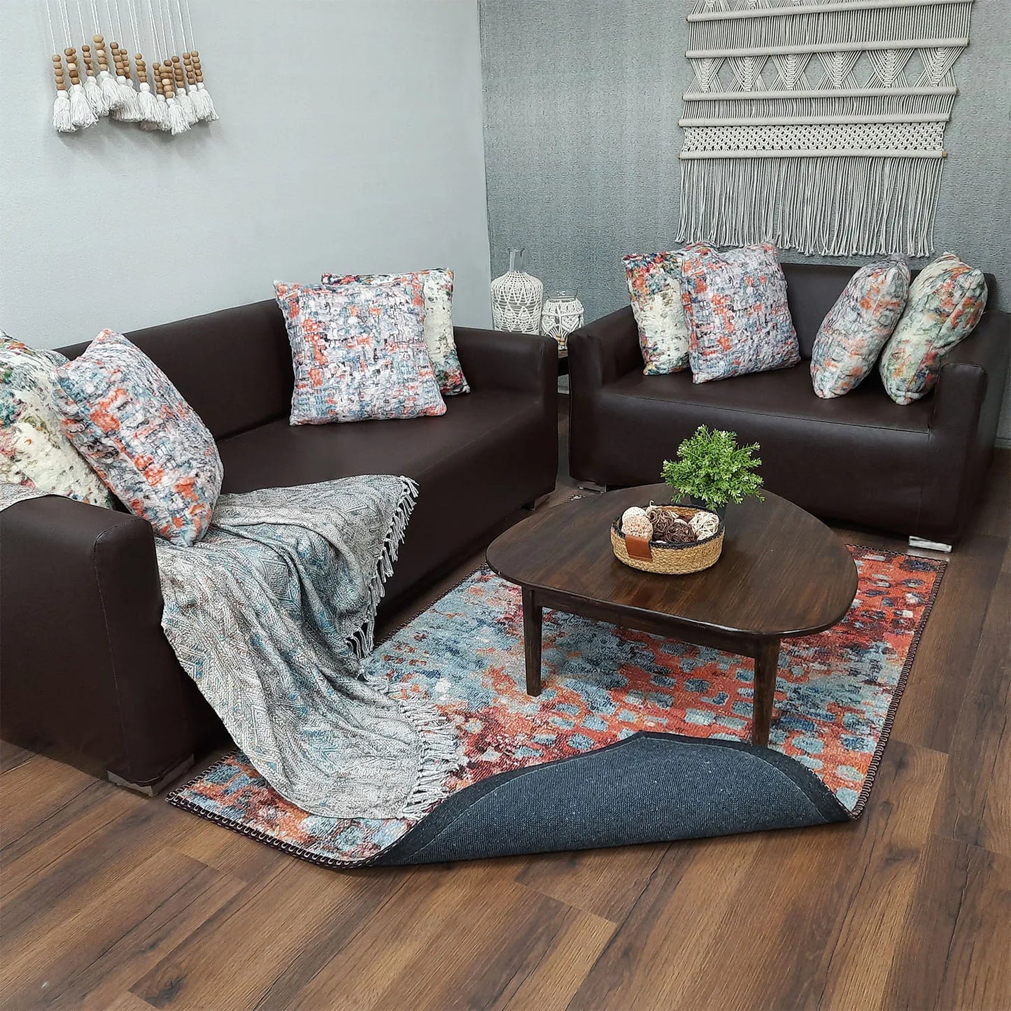 Avioni Home Faux Silk Carpet for Your Living Room | Timeless and Elegant Look | Durable and Washable | BrickLane Collection