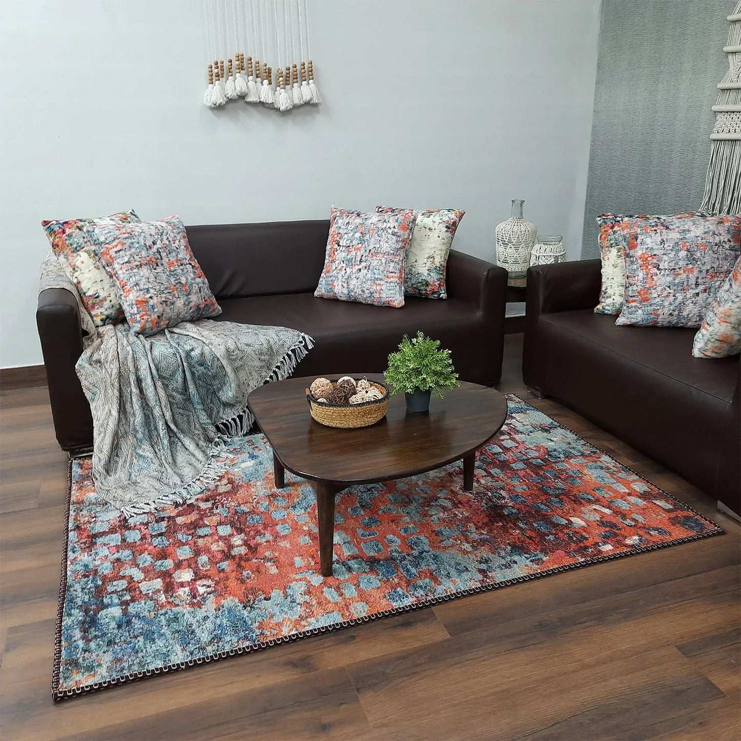 Avioni Home Faux Silk Carpet for Your Living Room | Timeless and Elegant Look | Durable and Washable | BrickLane Collection
