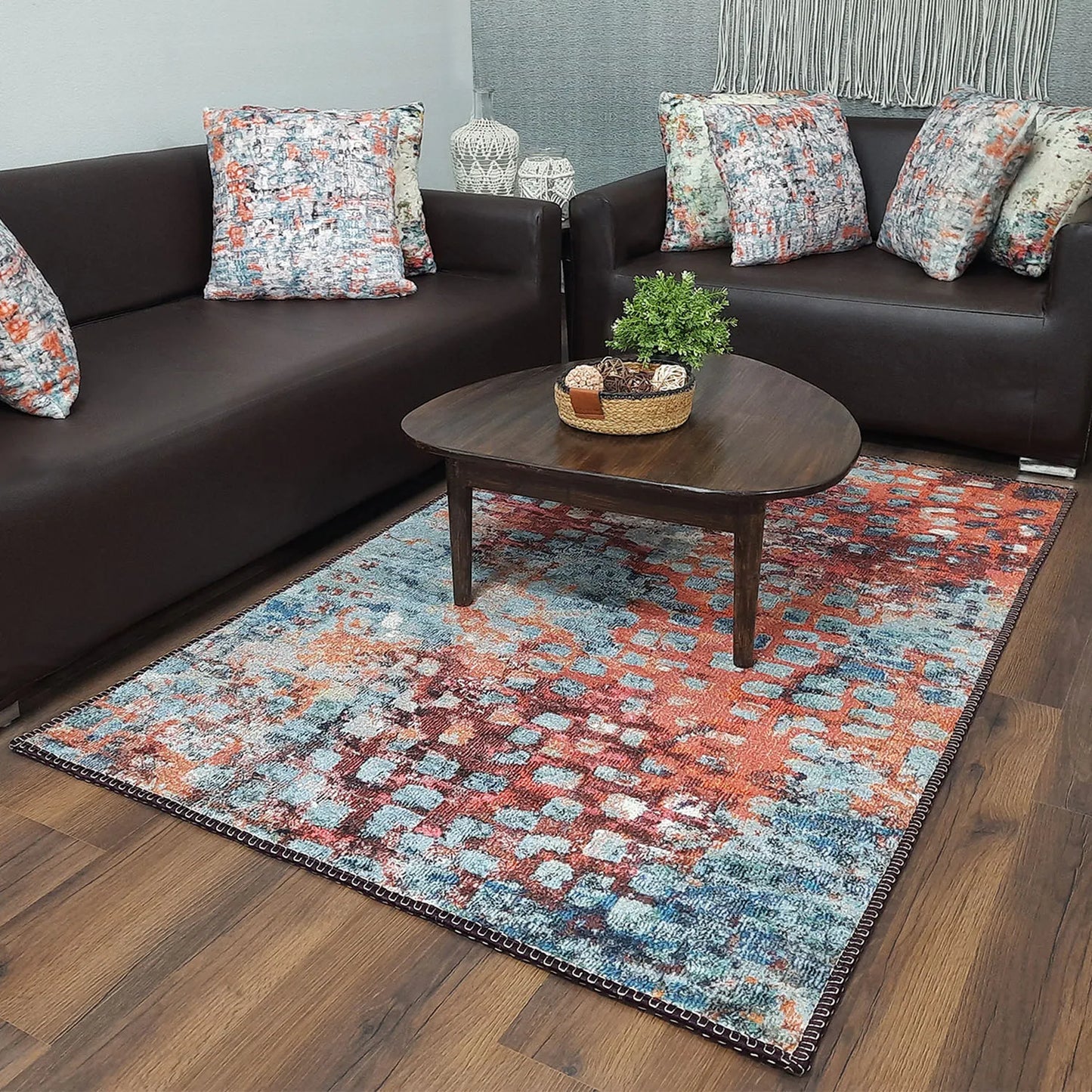 Avioni Home Faux Silk Carpet for Your Living Room | Timeless and Elegant Look | Durable and Washable | BrickLane Collection