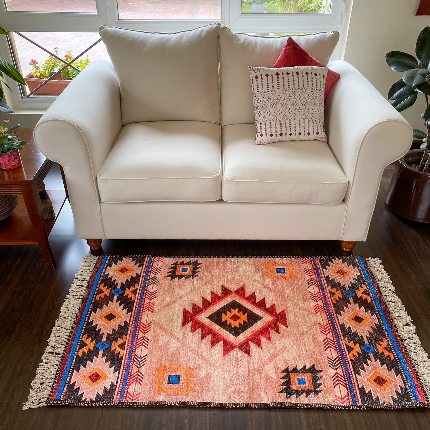 Avioni Home Faux Silk Carpet – Ethnic Collection – Premium Living Room Rug – Tribal Design
