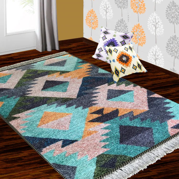 Avioni Home Silk Carpet – Ethnic Collection – Premium Living Room Rug – Teal