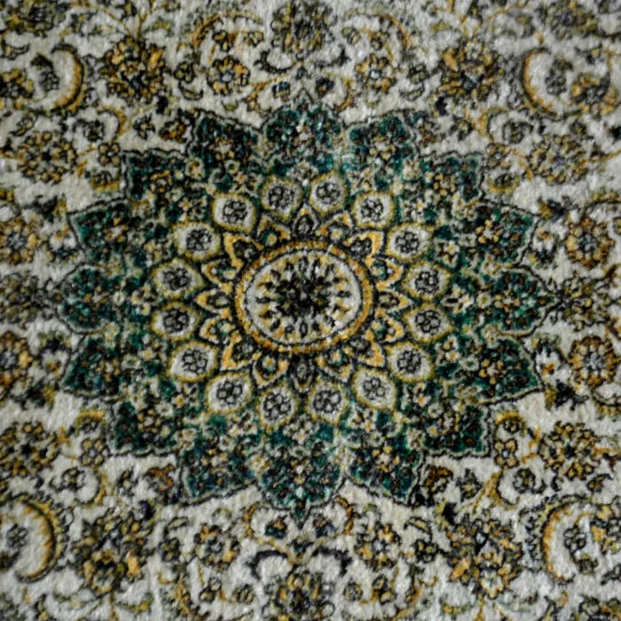 Silk Carpet Persian Design Collection Green And Beige – Living Room Rug – Avioni